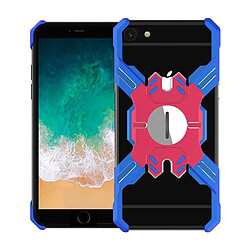 Wewoo Coque Rigide Pour iPhone 6 Plus / 6 Hero Series Housse de protection en métal antichute avec support Bleu Rouge