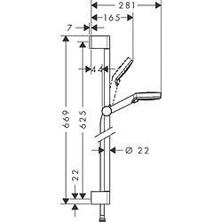 Hansgrohe Ensemble de douche Crometta Vario EcoSmart 2 jets / UnicaC à,65 m