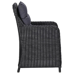 Acheter vidaXL Ensemble à manger de jardin 7 pcs Résine tressée Noir