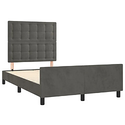 Acheter Maison Chic Lit adulte - Cadre Structure de lit avec tête de lit Contemporain Gris foncé 120x200 cm Velours -MN52828