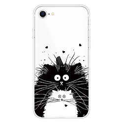 Coque en TPU impression de motifs souple chats noirs et blancs pour votre Apple iPhone SE (2nd Generation)/8/7