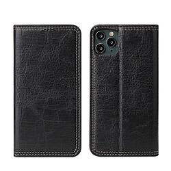 Wewoo Coque Pour iPhone 11 Pro Retro Tree Bark Texture PU Housse en cuir à rabat horizontal magnétique avec support et fentes cartes et portefeuille noir