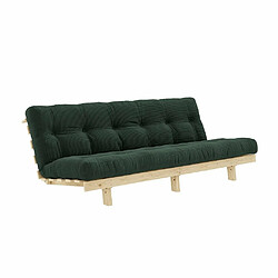 Inside 75 Banquette convertible futon LEAN pin coloris algue couchage 130x190 cm.