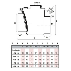 First Plast nrc110g Soupape anti-retour en pVC à scellement, gris, diamètre 110 mm