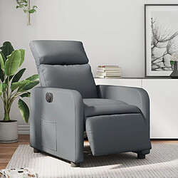 vidaXL Fauteuil inclinable électrique Gris Similicuir