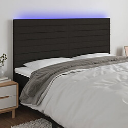 vidaXL Tête de lit à LED Noir 160x5x118/128 cm Tissu