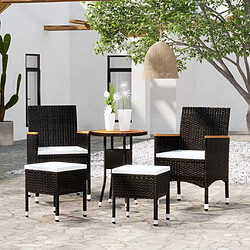 Maison Chic Salon de jardin 5 pcs | Ensemble de Table et chaises | Mobilier d'Extérieur Résine tressée Noir -GKD49818