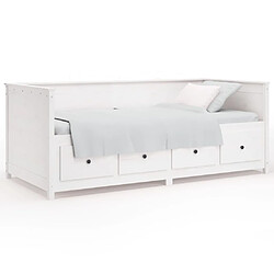 Maison Chic Lit de jour, Lit de repos pour Salon Chambre,Canapé-lit,Lit d'invité Blanc 75x190 cm Bois de pin massif -MN75446