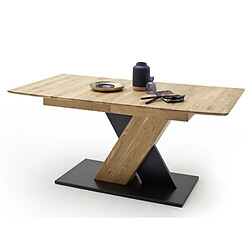 Pegane Table à manger extensible en chêne sauvage - L.140-185 x H.77 x P.90 cm