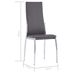 vidaXL Chaises à manger lot de 4 gris similicuir pas cher