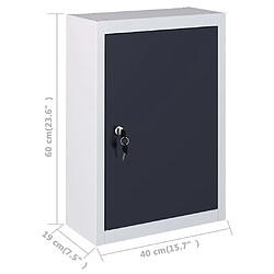 vidaXL Armoire à outils murale Style Industriel Métal Gris et noir pas cher