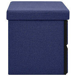 Avis vidaXL Banc de rangement pliable Bleu 76x38x38 cm Faux lin