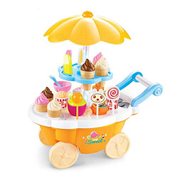 Wewoo Simulation Petits Chariots Fille Mini Panier de Bonbons Glacier Shop Enfants Jouets avec Musique et Lumière Jaune