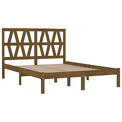 Avis vidaXL Cadre de lit sans matelas marron miel bois massif 120x200 cm