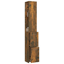 Acheter Maison Chic Armoire de bain,Meuble de rangement de salle de bain,Meuble haut chêne fumé 25x26,5x170 cm bois d'ingénierie -GKD107397