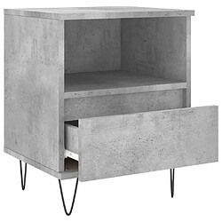 Maison Chic Table de chevet,Table de Nuit,Meuble de Rangement gris béton 40x35x50 cm bois d’ingénierie pas cher