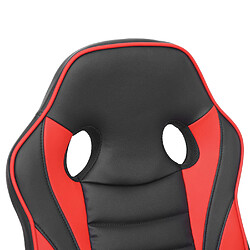 Decoshop26 Fauteuil chaise de bureau gamer sur roulettes forme ergonomique pivotant hauteur réglable synthétique noir / rouge 04_0001841 pas cher