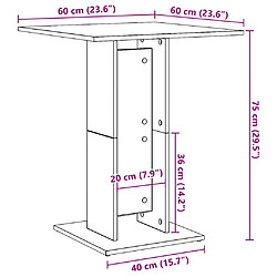 vidaXL Table de bistro Blanc 60x60x75 cm Bois d'ingénierie pas cher