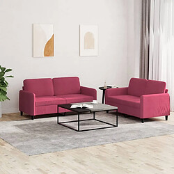 Maison Chic Ensemble de canapés 2 pcs, Canapé droit Sofa pour Salon rouge bordeaux velours -GKD563165