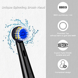 Universal Brosse à dents électrique, brosse à dents tournante, brosse à dents rechargeable USB, brosse à dents de voyage, blanchiment des dents, les meilleurs cadeaux pour la santé des adultes | Brosse à dents électrique pas cher