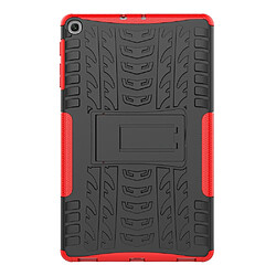 Avis Coque en TPU hybride motif pneu avec béquille rouge pour votre Samsung Galaxy Tab A 10.1 (2019) T510