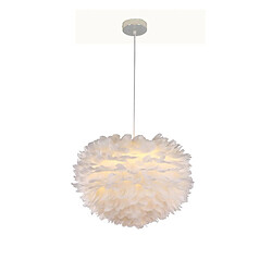 Stoex Lustre Suspension en Plumes Blanche 30CM E27 40W pour Chambre d’enfant, Salon, Décor