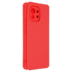 Avizar Housse Xiaomi Mi 11 5G Étui Folio Portefeuille Fonction Support rouge