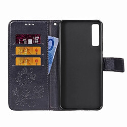 Acheter Wewoo Housse Coque Étui en cuir à motif de fleurs pressées Lucky Clover pour Galaxy A7 (2018), avec support et emplacements pour cartes, ainsi que portefeuille dragonne (noir)