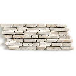 Pegane Carrelage mosaïque / Plaque de mosaïque mur et sol en marbre naturel coloris blanc - 11,7 x 30,5 cm