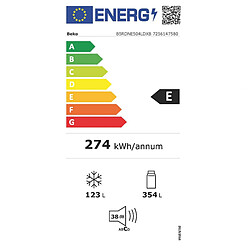 Réfrigérateur combiné 70cm 477l nofrost métal - B5RDNE504LDXB - BEKO