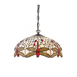 Interiors 1900 Suspension 41 cm Dragonfly Beige, verre et métal