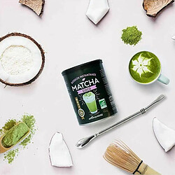 Aromandise Boisson instantanée Matcha coco 150 g + paille inox avec filtre