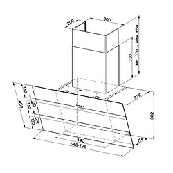 Avis Hotte décorative inclinée 90cm 840m3/h inox/verre blanc - 5513326 - FABER