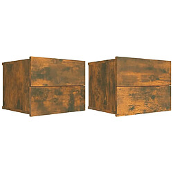 Maison Chic Lot de 2 Tables de chevet - Tables de Nuit Chêne fumé 40x30x30 cm Bois d'ingénierie