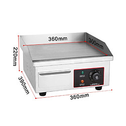 Plancha Électrique Professionnelle 1500W Inox Anti-Corrosion Pour Steaks Tofu Crêpes YONIS