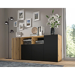 Avis Bestmobilier Ozzy - buffet bas - bois et noir - 180 cm