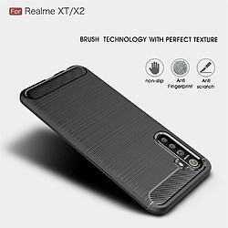 Wewoo Coque Souple Pour Realme XT en TPU fibre de carbone rouge