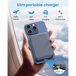 SANAG Batterie Externe Magnetique Sans Fil, 20W Power Bank Charge Rapide, 10000Mah Induction Chargeur Portable, Petit Baterie Externe Avec Usb-C Input/Output Pour Iphone 16/15/14/13/12 Pro (Bleu) pas cher