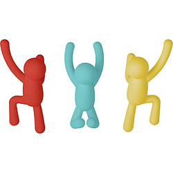 Umbra Patère bonhomme Buddy (Lot de 3) rouge - bleu - jaune.