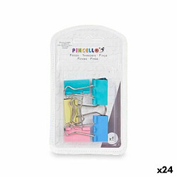 Pincello Pinces de serrage Trombone Moyen Multicouleur Métal (24 Unités)