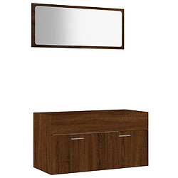 vidaXL Ensemble de meubles de salle de bain 2 pcs Chêne marron