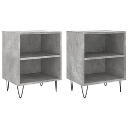 Maison Chic Lot de 2 Tables de chevet,Table de nuit,Table d'appoint pour salon gris béton 40x30x50 cm bois d'ingénierie -MN36995