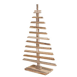 Avis Mendler Sapin de Noel décoratif HWC-H77, arbre de Noel 3D, aspect shabby, bois de sapin réglable 130x82x82cm