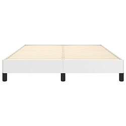 Maison Chic Lit adulte - Lit simple Cadre de lit,Structure du lit Contemporain Blanc 140x200 cm Similicuir -MN72560 pas cher