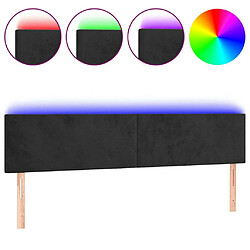 Maison Chic Tête de lit scandinave à LED,meuble de chambre Noir 160x5x78/88 cm Velours -MN87413