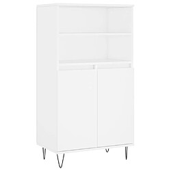 vidaXL Buffet haut Blanc 60x36x110 cm Bois d'ingénierie