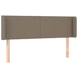 vidaXL Tête de lit avec oreilles Taupe 147x16x78/88 cm Tissu