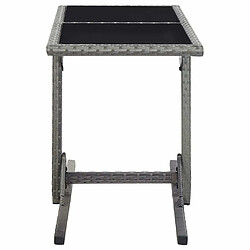 Avis Maison Chic Table de jardin | Table d'extérieur Anthracite 110x53x72 cm Verre et résine tressée -GKD20414