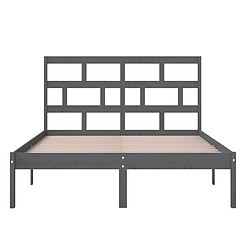 Avis vidaXL Cadre de lit sans matelas gris bois massif 120x200 cm