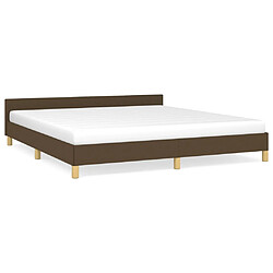 vidaXL Cadre de lit sans matelas marron foncé 160x200 cm tissu